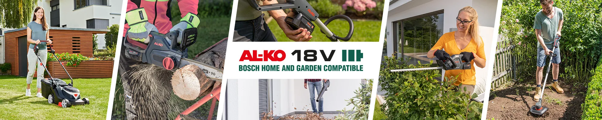 AL-KO 18 V Bosch Home & Garden compatible Akku-Familie im Einsatz | AL-KO Gartengeräte